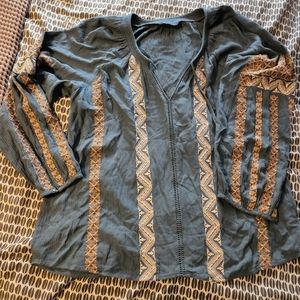 American Eagle Embroidered Boho shirt